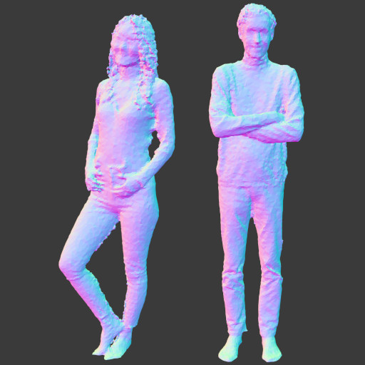 Normal-vector-based rendering of two 3D models